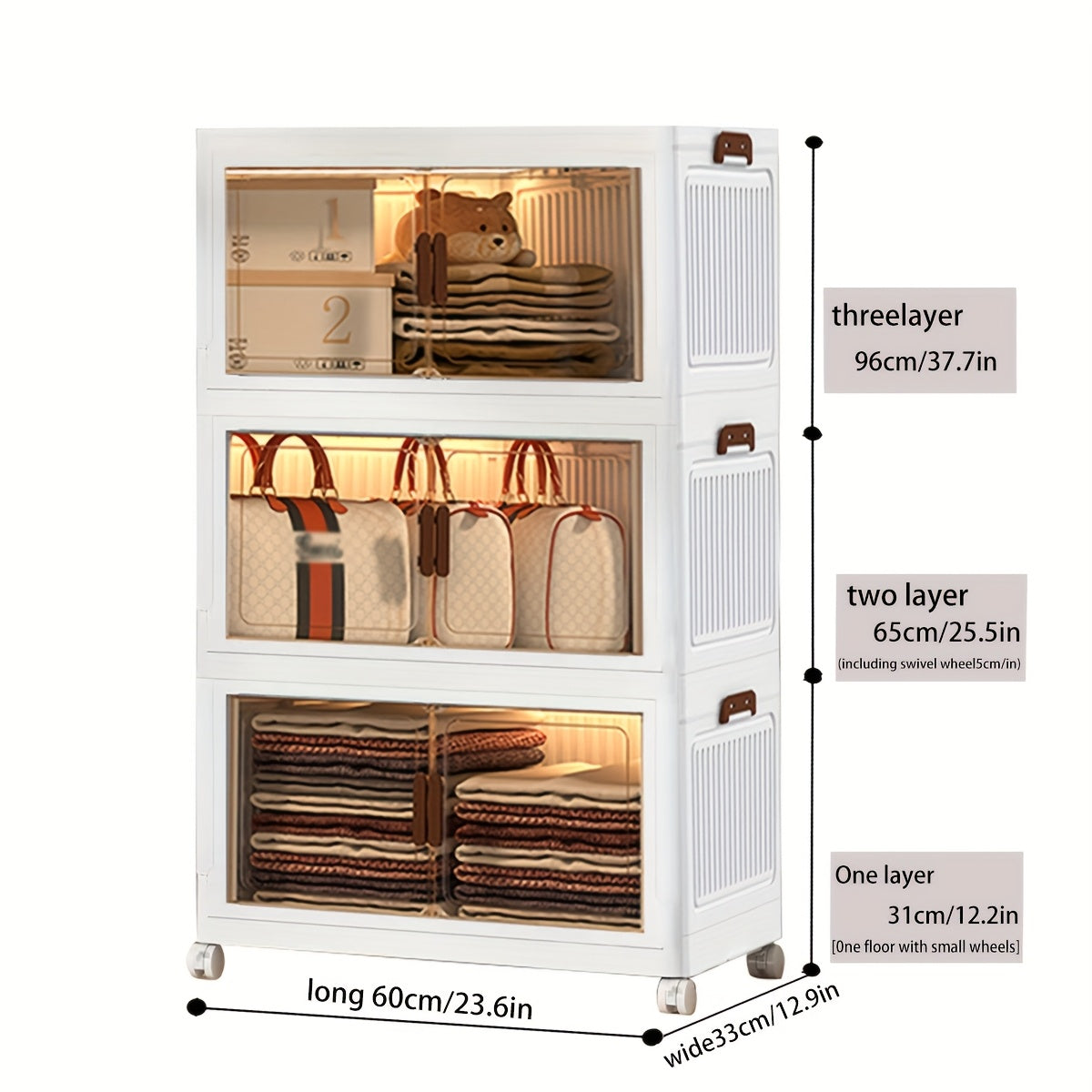 Stackable Clear Shoe Box Organizer with Door – Foldable Plastic Shoe Rack 2/3/4/5 Layer Storage Cabinet for Living Room, Entryway & Closet, Easy Assembly, Big Capacity Shoe Shelf