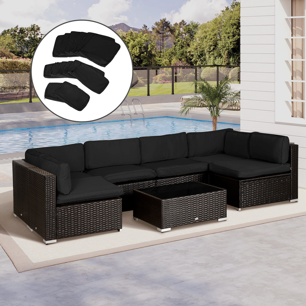 14Pcs Outdoor Cushion Covers, Patio Cushion Covers Replacement for Rattan Sofa Set - No Cushion Included, Navy Blue