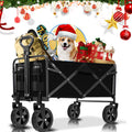 330lbs Collapsible Folding Wagon Cart Heavy Duty Outdoor Utility Wagon Beach Wagon Grocery Wagon Camping Portable Garden Wagon Cart With All-Terrain Wheels, Pet Stroller, Pet Dog Stroller