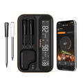 Wireless Meat Thermometer with WiFi & LCD Display, 328ft Range, 28 Meat Presets & Temperature Alarm – Smart BBQ Thermometer with Probe for Grill Smoker Oven Rotisserie | Black & White | ShopVora CA