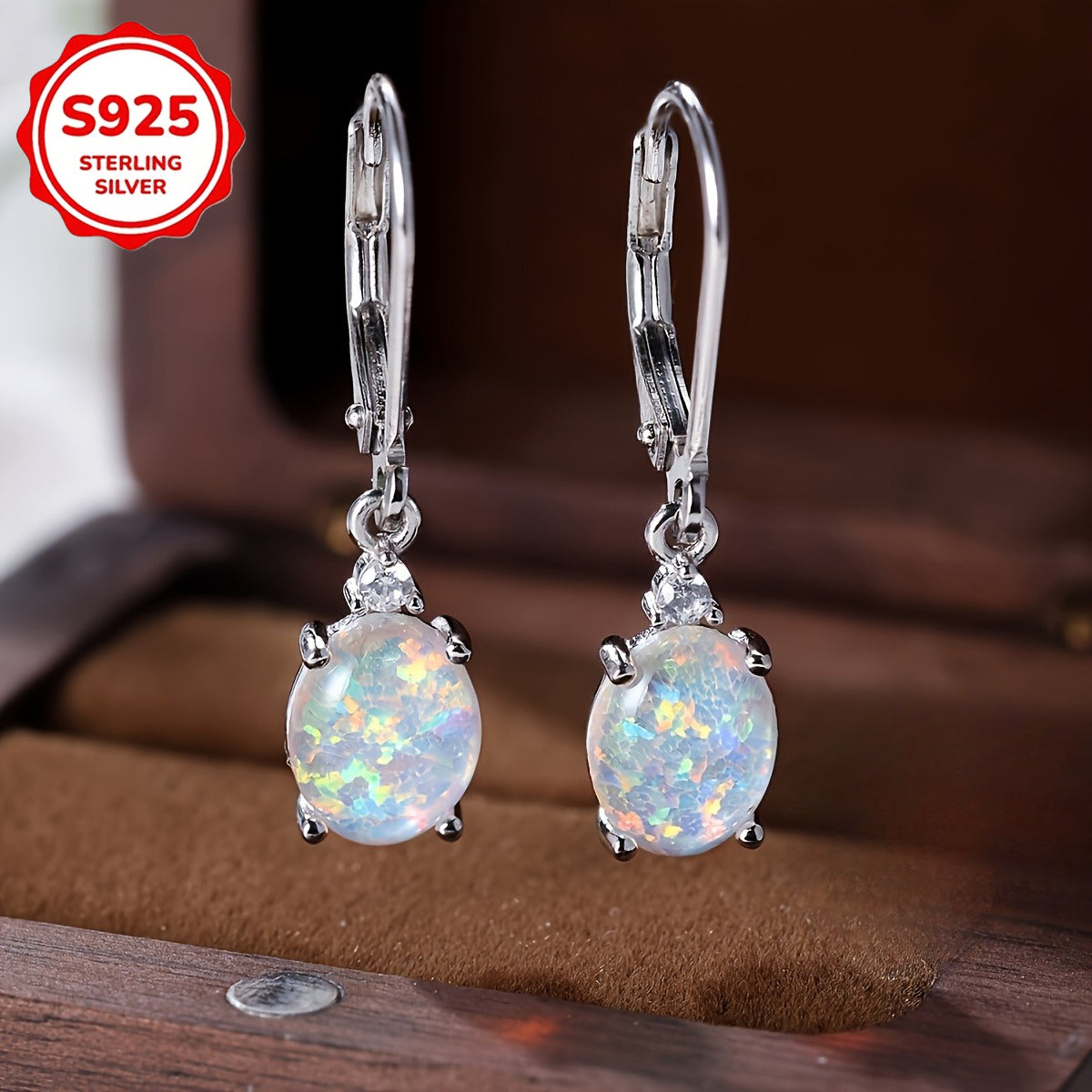925 Sterling Silver Opal Pendant Earrings for Women – Multi-Color Hypoallergenic Drop Earrings for Daily Wear, Parties & Jewelry Gifts | ShopVora CA