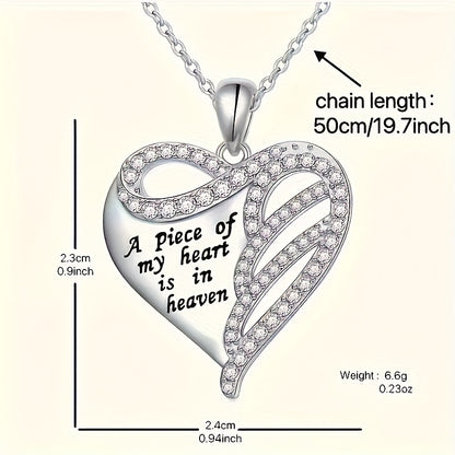 Luxurious Heart-Shaped Pendant Necklace for Women – Sparkling Synthetic Diamond Crystal Charm Necklace for Valentine's Day, Thanksgiving & Christmas Gifts | ShopVora CA