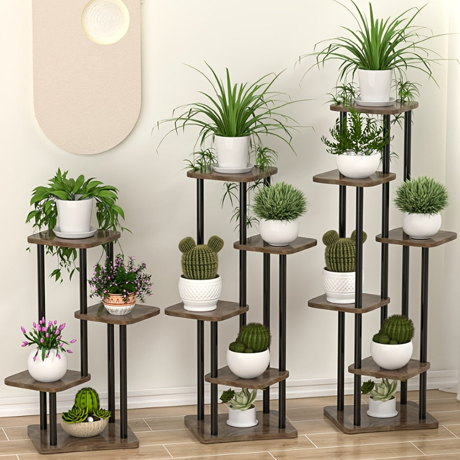 Plant Stand Stand for Flowers Wooden Storage Shelf 4/5/6 Tier Flower Shelf Planter Rack Indoor Display Stand Multiple Flower Pot