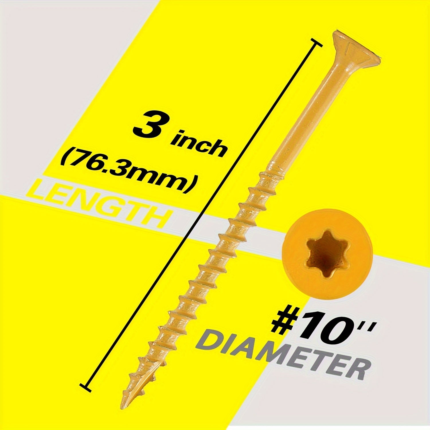 Decking Wood Screws 100-Pack – Sizes #8, #9 & #10, Rust-Resistant Epoxy Coated, Torx/Star Drive Head | Self-Drilling Outdoor Screws for Deck, Fence & Construction | ShopVora CA