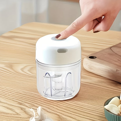 Electric Garlic Chopper Rechargeable Mini Food Chopper 8.45oz – Portable Garlic Mincer for Garlic, Chili, Onion, Meat & Nuts, USB Rechargeable Kitchen Gadget with Bonus Fridge Magnet, Green or White