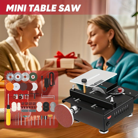Saker Mini Table Saw, Multi-functional Portable Adjustable, Cutting, Sanding, Engraving, Drilling, All-in-One Machine, Precision Handmade Table Saw, 7 Levels Of Speed Adjustment, Thanksgiving Christmas Birthday Gifts for Men Women