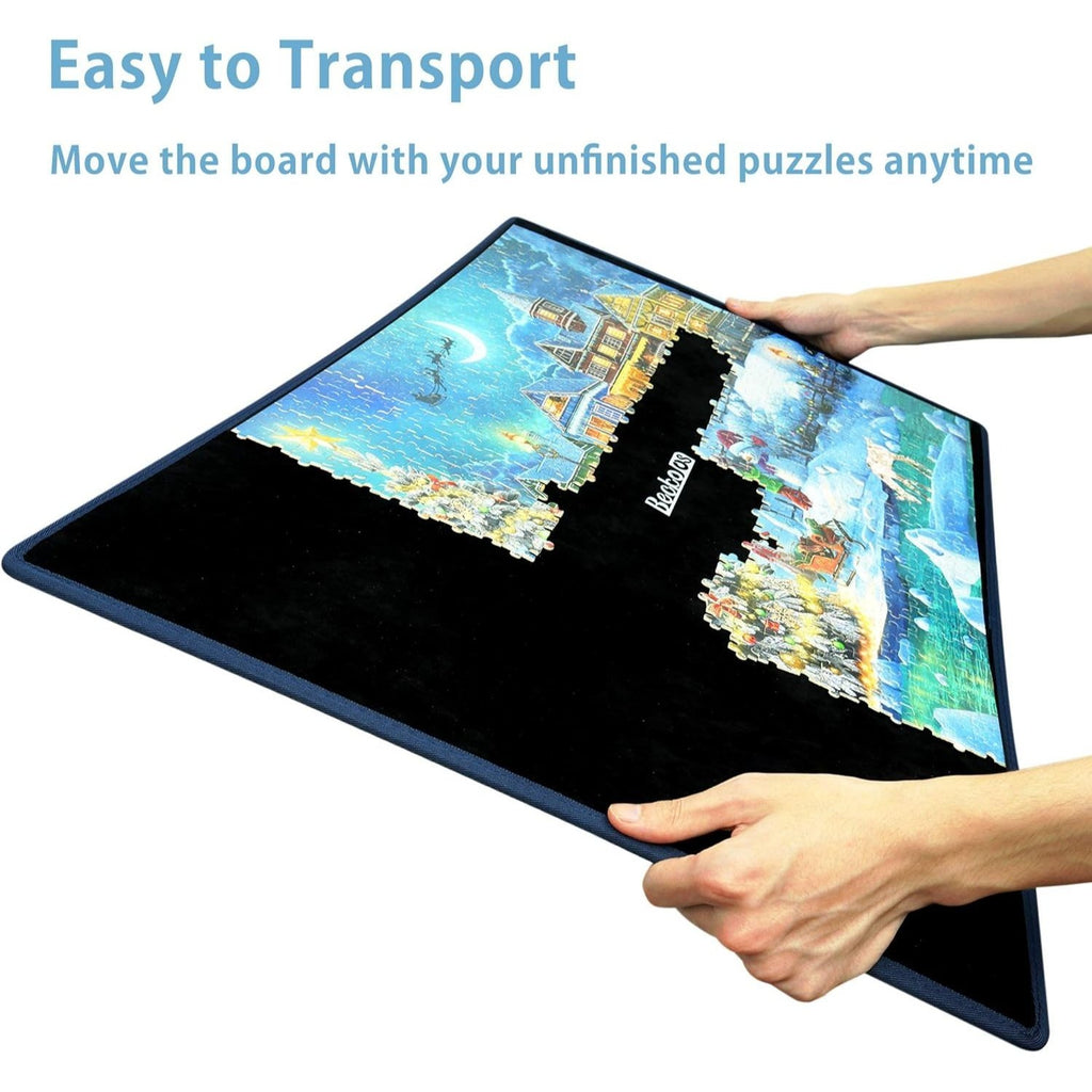 GT Double-Sided Khaki & Black Jigsaw Puzzle Board Portable Puzzle Mat for Puzzle Storage Puzzle Saver, Non-Slip Surface