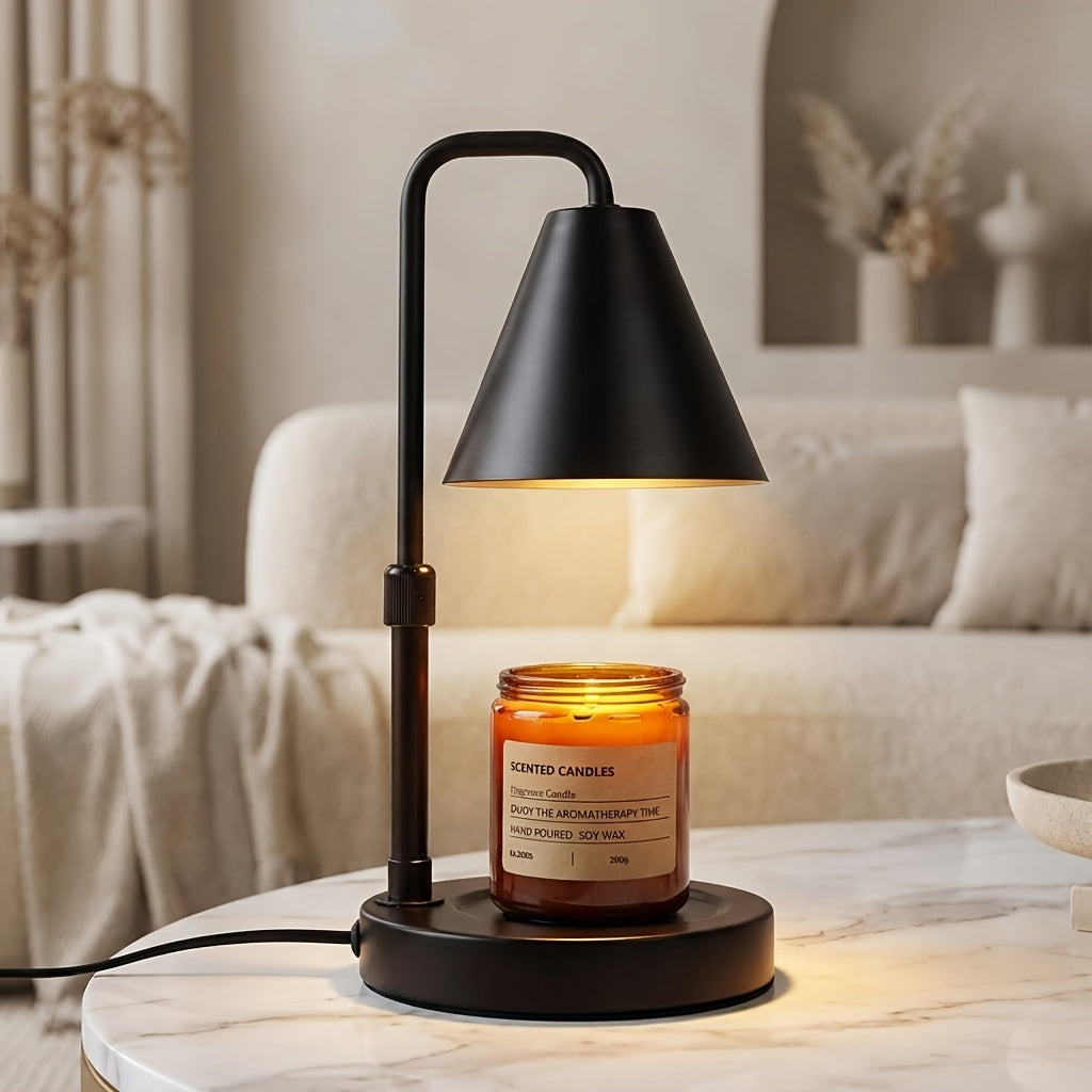 Candle Warmer Lamp, 2 Light Bulbs, Adjustable Height, with Timer Dimmer, Room Decor Wax Melt Warmer for Scented Wax