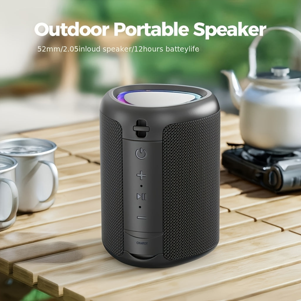 Portable Wireless Speaker Outdoor Speakers with Lights, Powerful Crystal Clear Sound, All Day Playtime, AUX&TF-Card Input, BT 5.3, TWS Paring Speaker, Small Wireless Speaker for Outdoor, Gift Ideas