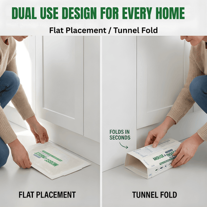 Sticky Mouse & Insect Glue Traps – Foldable Adhesive Capture Boards for Indoor Monitoring, Chemical-Free Unscented Mouse Sticky Traps, Flat or Tunnel Use for Kitchen Garage Storage Room – 15/50/100 Pack