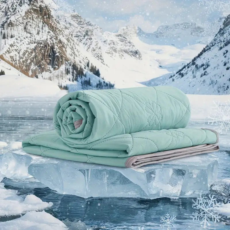 1pc Cooling Blanket, Lightweight Breathable 100% Polyester with Reversible Geometric Design, for Hot Sleepers Night Sweats Relief & Multipurpose Bed Couch Travel Use, Machine Washable, Ideal Gift for Home Comfort, All-Season or Summer Use - Machine Washab