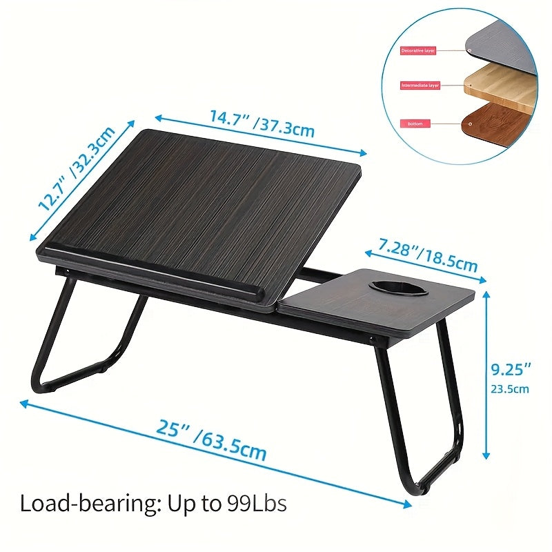 Portable Foldable Laptop Bed Desk, Multifunctional Tray Rack, Movable Office Desk - Study Desk, Suitable for Eating And Reading On Beds, Sofas, And Floors, No Assembly Required, Perfect Holiday Gift