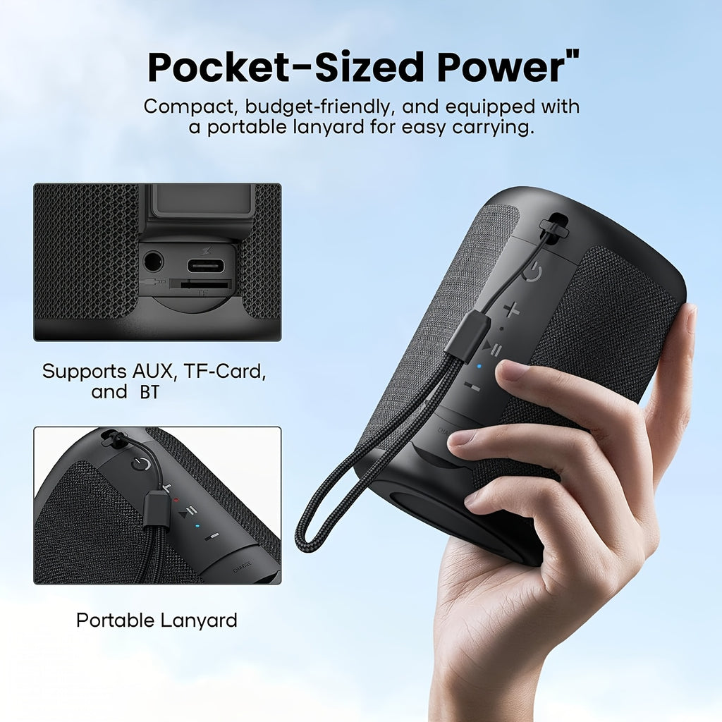 Portable Wireless Speaker Outdoor Speakers with Lights, Powerful Crystal Clear Sound, All Day Playtime, AUX&TF-Card Input, BT 5.3, TWS Paring Speaker, Small Wireless Speaker for Outdoor, Gift Ideas