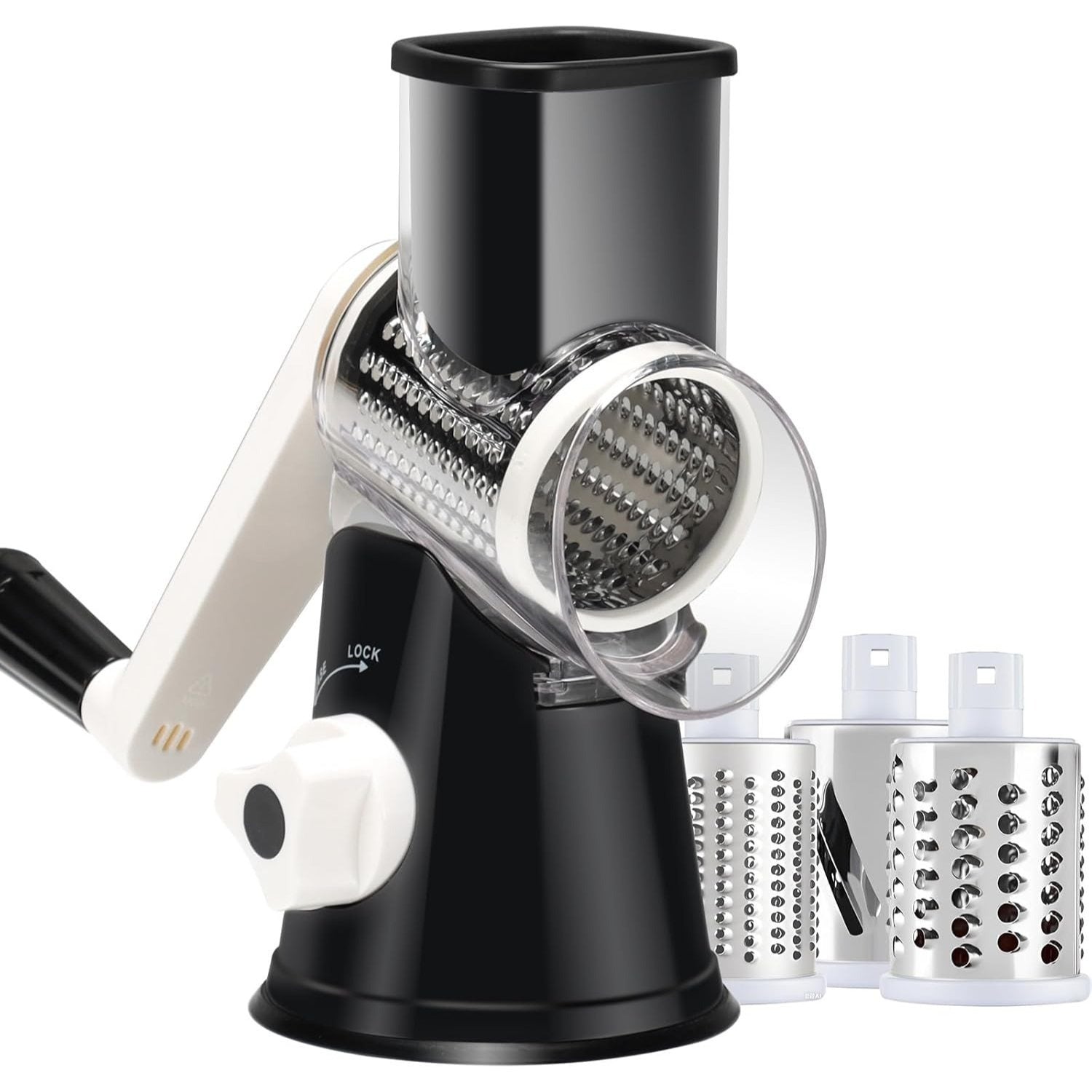 4pcs Multi Functional Hand Cranked Vegetable Cutter, Household Kitchen Manual Vegetable Machine, Slicer, Slicer, Drum Type Vegetable Cutter
