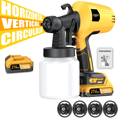 Cordless HVLP Electric Spray Paint Gun with Battery – 3 Spraying Modes, 27oz Container, Easy Clean – Paint Sprayer for House, Furniture, Cabinets, Fences, Walls & Doors