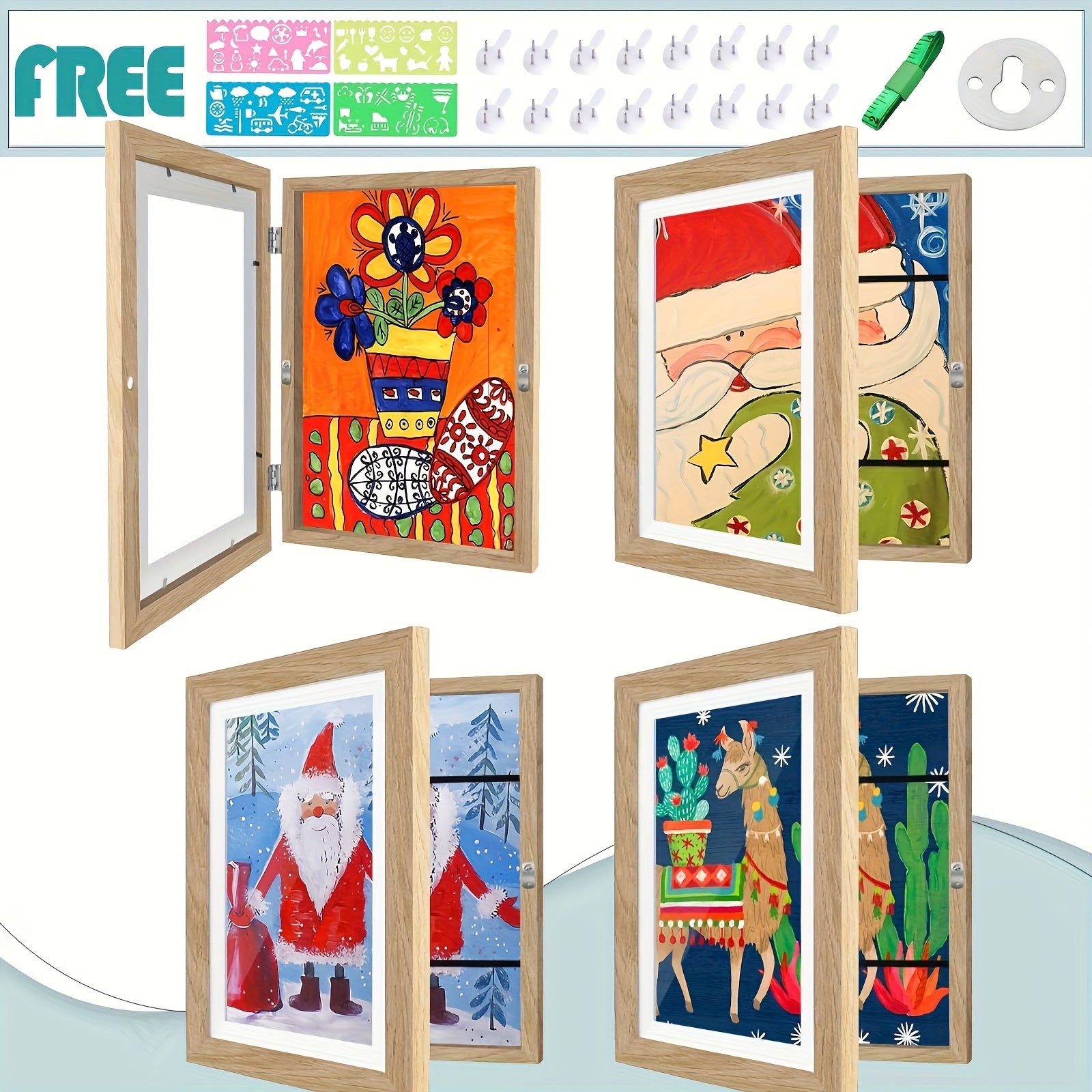 Kids Artwork Display Frame Magnetic Front-Opening 8.5x11" – Changeable Picture Frame for Children's Art, School Projects & Certificates, Kids Room Decor Gift