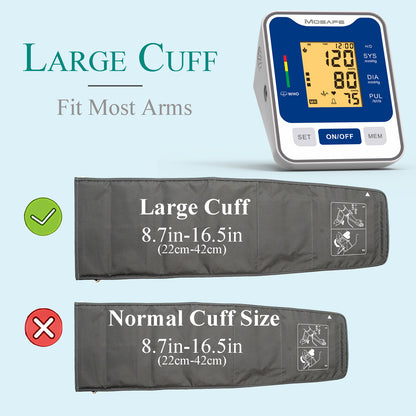 Upper Arm Blood Pressure Monitor with Voice Broadcast & 2×120 Memory – Automatic Digital BP Machine, Large Adjustable Cuff, USB & Battery Powered, USB Cord Included, 2-User Home Use | ShopVora CA