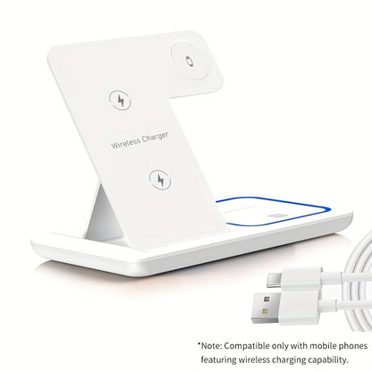 Neohost 3-in-1 Wireless Charging Station for iPhone 17 16 15 Pro Max 13 12 11 & Apple Watch Series 2-10 Ultra - Multi-Device Wireless Charger Pad, Auto Accessories Compatible