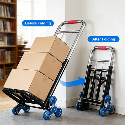 Stair Climbing Hand Truck Folding Dolly – Heavy Duty Portable Trolley Cart for Moving, Groceries, Luggage & Warehouse Use | Load-Bearing Utility Cart