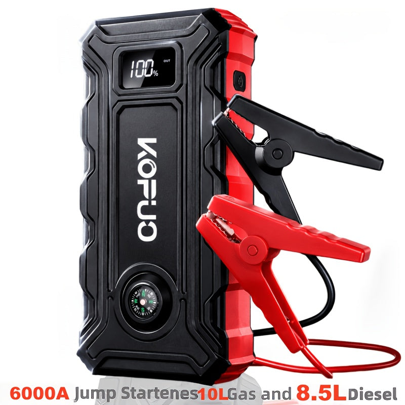 Car Jump Starter 5000A/6000A/8000A Portable Battery Booster Pack with USB Power Bank & LED Flashlight – 12V for Vehicles, Trucks & SUVs