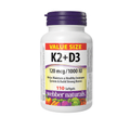 Webber Naturals Vitamin K2 with D3, 110 Softgels, MK-7 Formula, Helps Support Bones, Teeth, and Immune Function