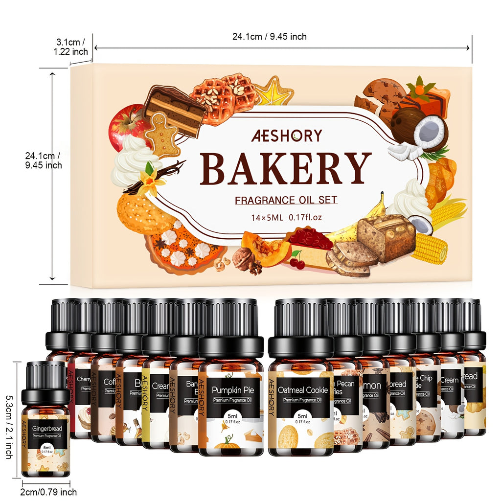 14pcs Bakery/Fruity/Hotel Essential Oils Set - Fragrance Oil for Massage - Father'S Day Gift, Mother'S Day Gift, Holiday Gifts for Lovers, Mom, Girl, Friends - Local Warehouse