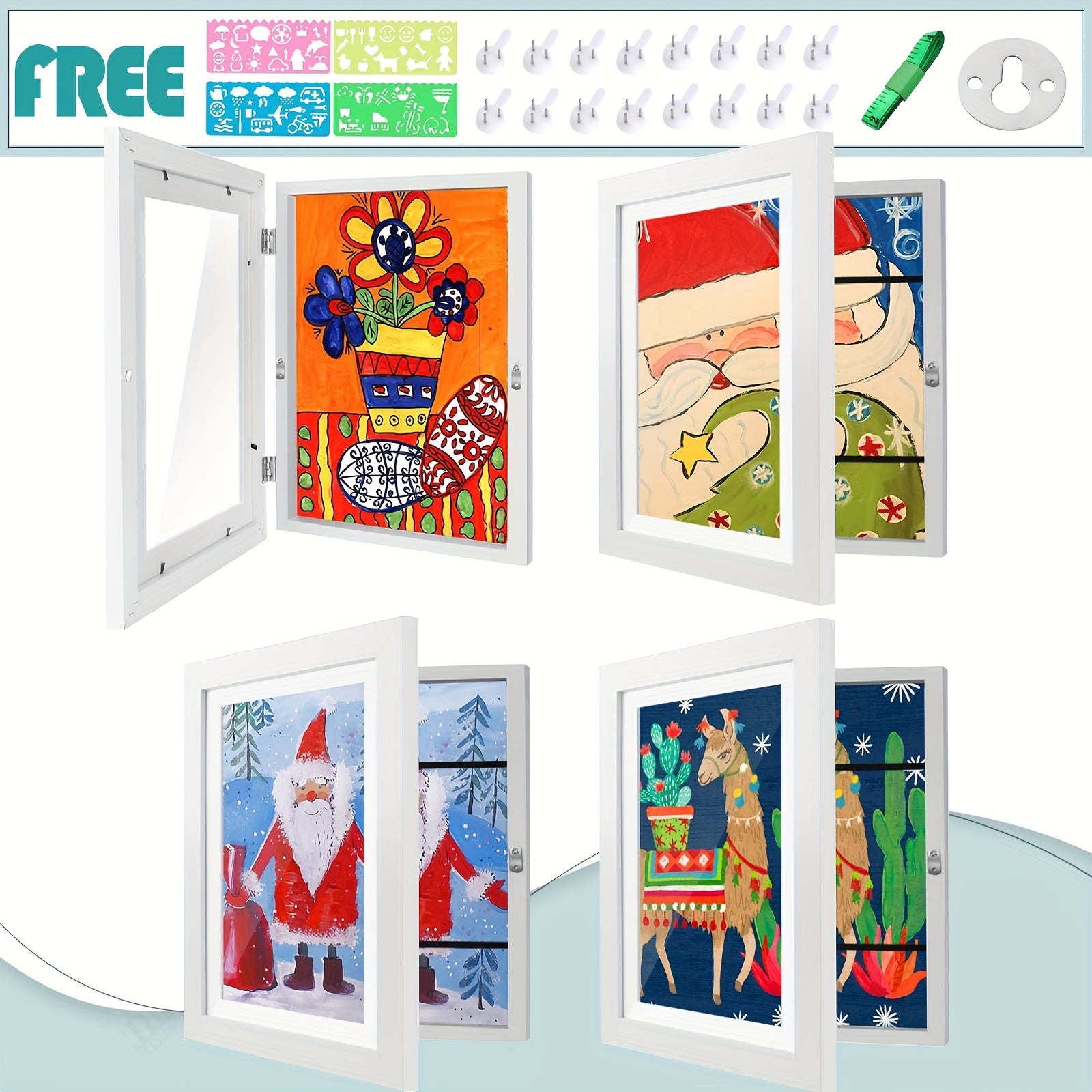 Kids Artwork Display Frame Magnetic Front-Opening 8.5x11" – Changeable Picture Frame for Children's Art, School Projects & Certificates, Kids Room Decor Gift