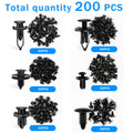 200pcs Multi-Purpose Universal Automotive Clamps, Mixed Sizes 6mm-10mm, Durable And Sturdy, Portable And Practical, Multi-Use Automotive Fasteners, Suitable for Car Bumper, Fender, And Trim Repairs