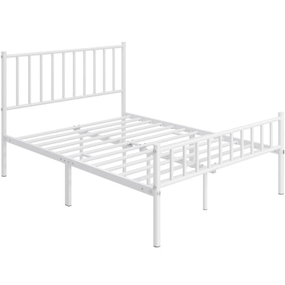 Metal Platform Bed Frame Vertical Bar Headboard Minimalist Farmhouse Metal Bed Foundation with Underbed Storage Twin Full Queen Size for Guest Room Loft Condo Apartment Bedroom Canada