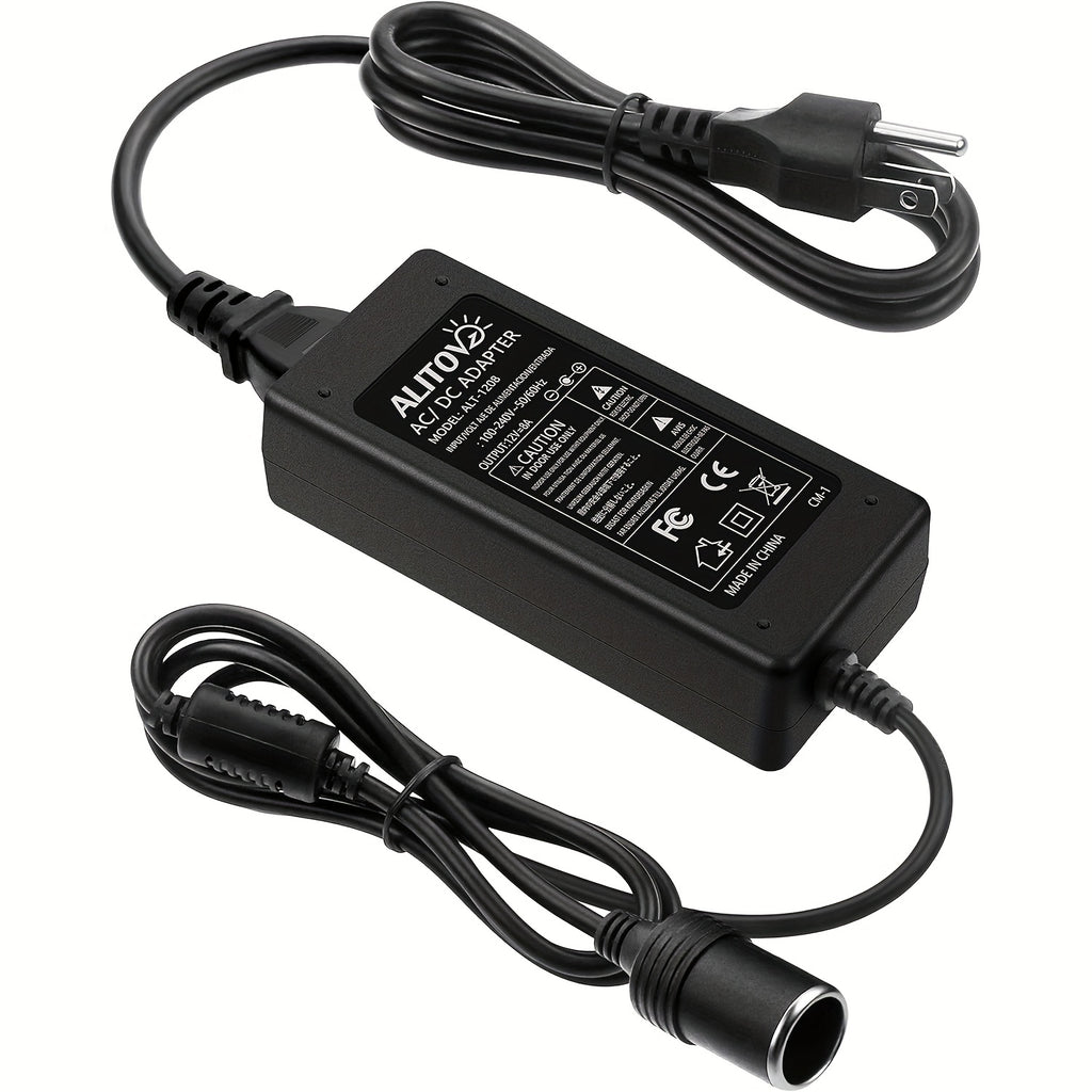 ALITOVE AC To DC Converter 12V 8A 96W, 100V-240V To 12V Power Supply Adapter Car Lighter Socket, AC/DC Transformer For Portable Cooler Warmer, Massage Coushion, Other Car Devices Under 96W