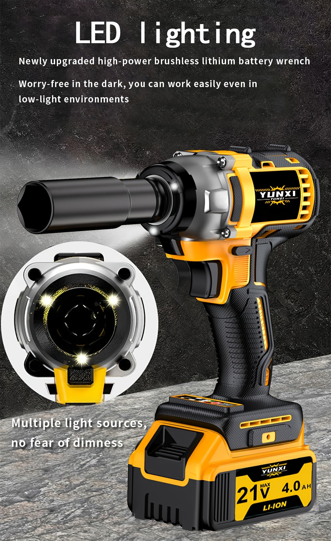 21V Cordless Electric Impact Wrench Full Kit – Lithium Battery, Charger, Toolbox & Sockets Included, High Torque Wireless Wrench for Car Repair, Home & Family Use, Gift for Men & Mechanics