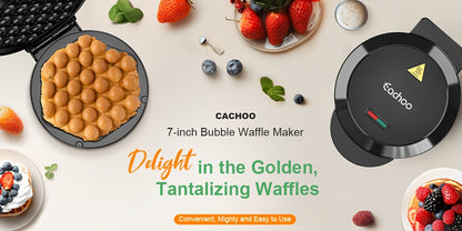 Bubble Waffle Maker 1000W Electric Stainless Steel – Non-Stick 8.4" Egg Waffle Griddle, Ready in 5 Minutes, for Ice Cream Cones, Desserts & Breakfast – Christmas Gift Idea
