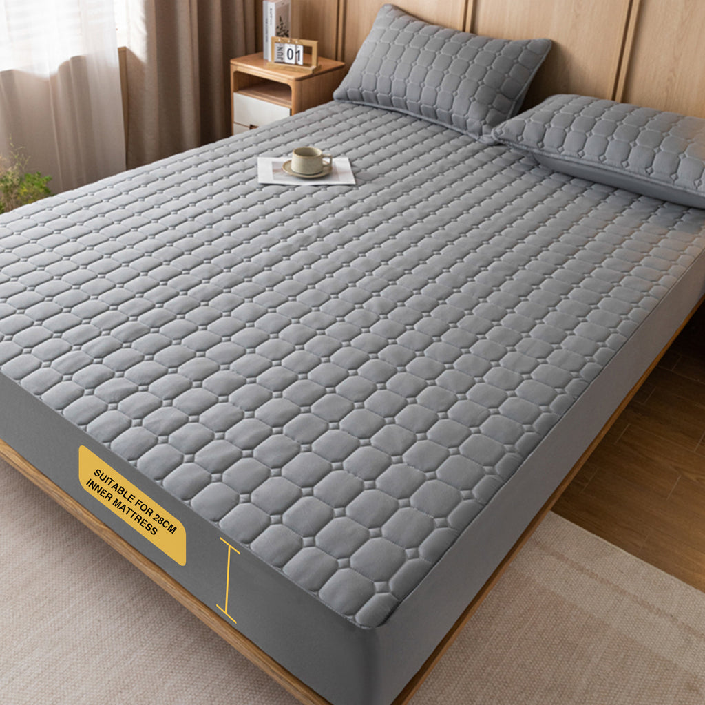 1pc Waterproof Soft Fitted Sheet, Bedding, Comfortable Multifunctional Mattress Protector, Suitable for Bedroom, Guest Room, Apartment, Machine Washable, Fade-Resistant - Perfect for Hotel and Home s, Full Size Sheets, (Excluding Pillowcase)