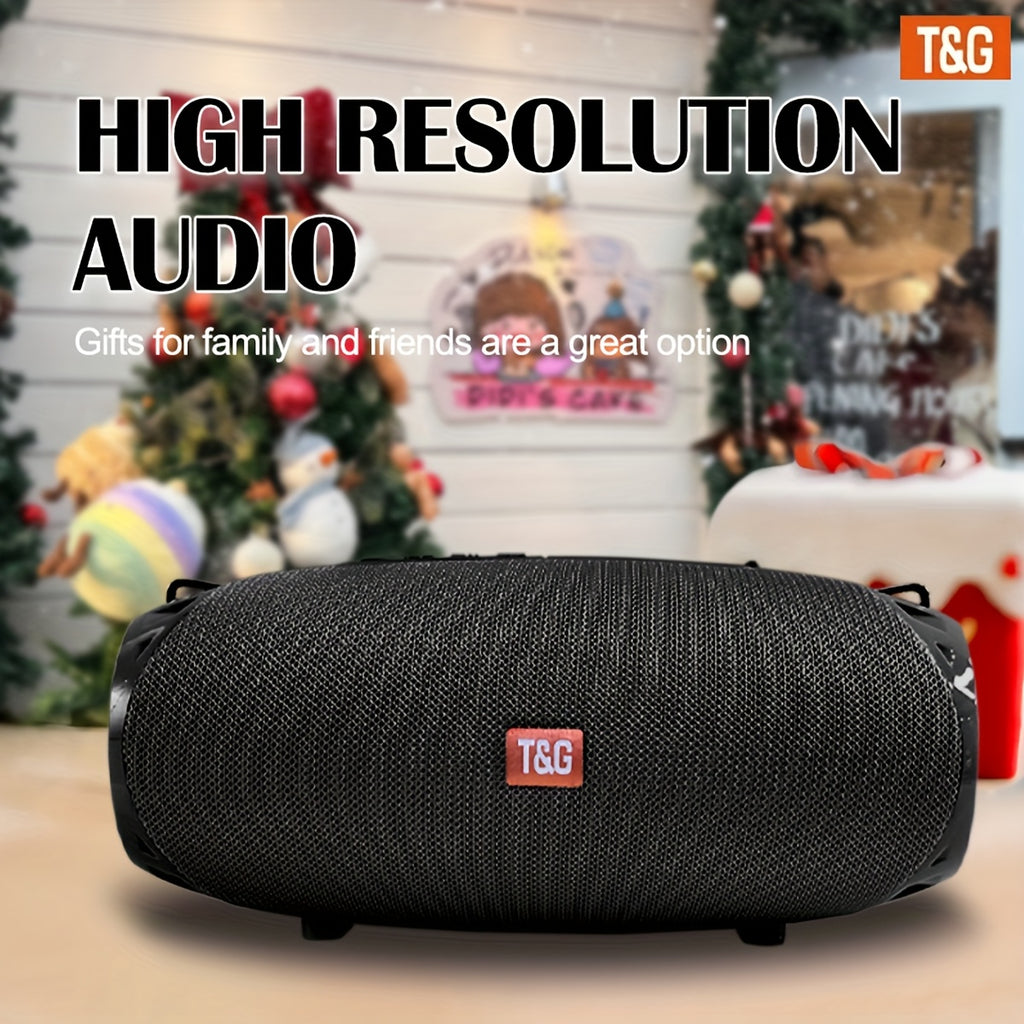 T&G534 Portable Wireless Speaker Is Equipped with Dual Built-in Speakers And Supports TWS Dual Stereo Connection. It Is Rated IPX4 for High Quality, Provides Up to 393.7 inch Of Wireless Connectivity, Supports FM/USB/TF Card Playback, And Has