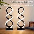 1/2pcs Spiral LED Table Lamp, Dimmable Modern Push Button Control Desk Light, 10 Adjustable Brightness, Metal Power Supply, Indoor Use for Bedroom, Living Room, Office, Home Decor, Perfect for Birthdays, Christmas, Valentine's, New Year Gift