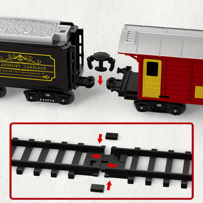 Electric Train Set for Kids with Lights & Sound – Steam Locomotive Engine with Tracks, Classic Christmas Birthday Toy Gift for Boys and Girls