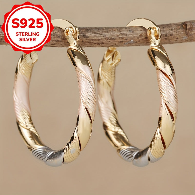 S925 Sterling Silver Bohemian Hoop Earrings for Women – Vintage Twisted Round Earrings for Casual Wear, Weddings, Parties & Birthday Gifts | ShopVora CA