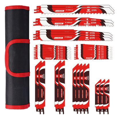 34-Piece Reciprocating Saw Blades Set for Metal & Wood Cutting – WPM Multi-Material Sabre Saw Blade Kit with Storage Pouch, Universal Fit for Home, DIY & Professional Use