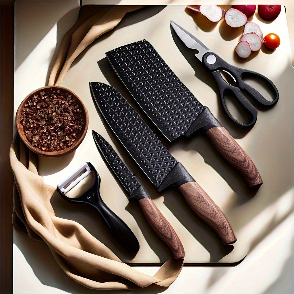 6-Piece Kitchen Knife Set – Ultra-Sharp Stainless Steel Blades & Non-Slip Handle | Chef Knife Set for Home Cooking, Camping & BBQ | Father's Day Gift Box | High-End Kitchen Knives | ShopVora CA