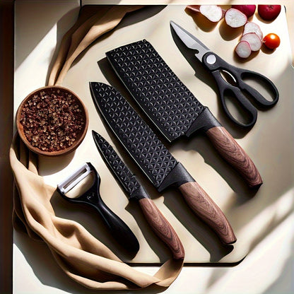 6-Piece Kitchen Knife Set – Ultra-Sharp Stainless Steel Blades & Non-Slip Handle | Chef Knife Set for Home Cooking, Camping & BBQ | Father's Day Gift Box | High-End Kitchen Knives | ShopVora CA