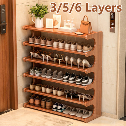 Bamboo Shoe Rack 3 5 6 Tier Wood Grain Shoe Storage Organizer - Easy Assembly Space Saving Shoe Shelf for Entryway Front Door Living Room Bedroom Garage Canada