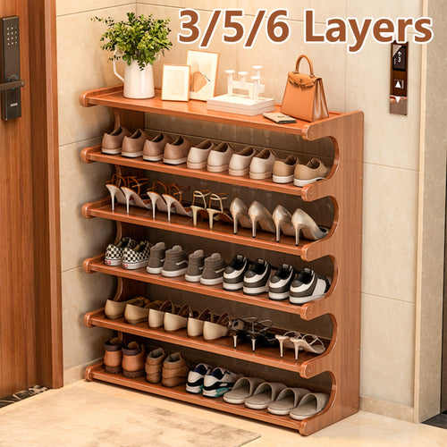Bamboo Shoe Rack 3 5 6 Tier Wood Grain Shoe Storage Organizer - Easy Assembly Space Saving Shoe Shelf for Entryway Front Door Living Room Bedroom Garage Canada