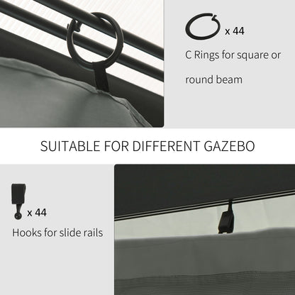 Gazebo Privacy Curtains 4-Panel with Zipper – Replacement Side Panels for 10’x12’ Gazebo or Pergola, Durable Polyester Fabric, Hooks & C-Rings Included, Wind & Sun Protection – Brown