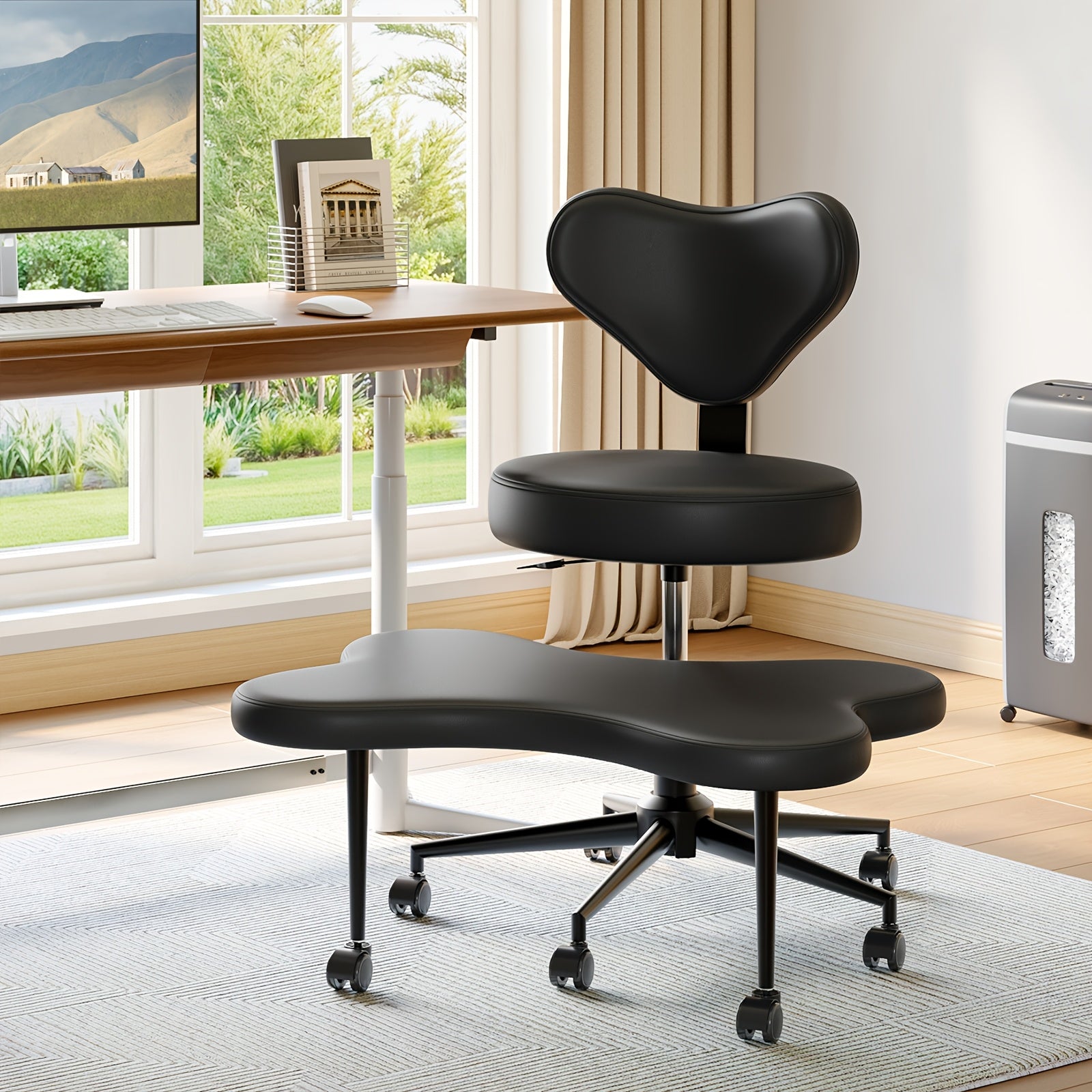 Cross Legged Chair with Wheels Height Adjustable Meditation Chair Ergonomic ADHD Chair for Fidgety Sitters Yoga Lovers PU Leather Velvet Office Home Canada