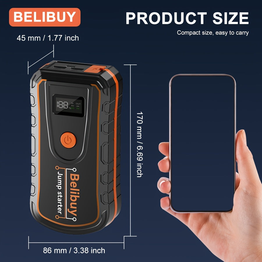 High-Power Car Starter | Advanced Portable Emergency Car Starter-Powerful 6000Mah Rechargeable Battery, USB Charging, Suitable for Vehicles Under 36V, Upgraded Version, Reliable Emergency Power
