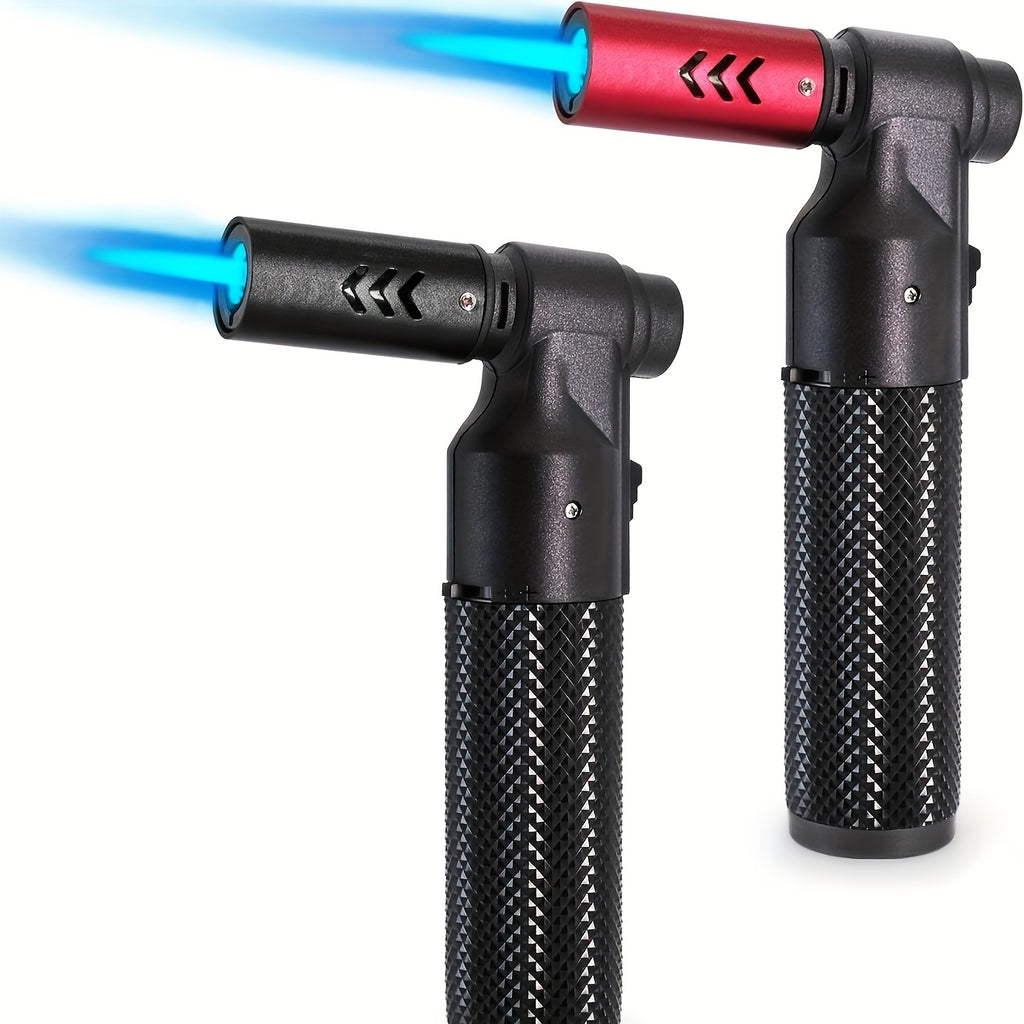 2 Pack Butane Torch Lighter Big Jet Flame Refillable Portable Butane Torch Adjustable Mini Blow Torch for Camping Grill Culinary Soldering Cooking Welding BBQ (Fuel Not Included)