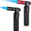 2 Pack Butane Torch Lighter Big Jet Flame Refillable Portable Butane Torch Adjustable Mini Blow Torch for Camping Grill Culinary Soldering Cooking Welding BBQ (Fuel Not Included)