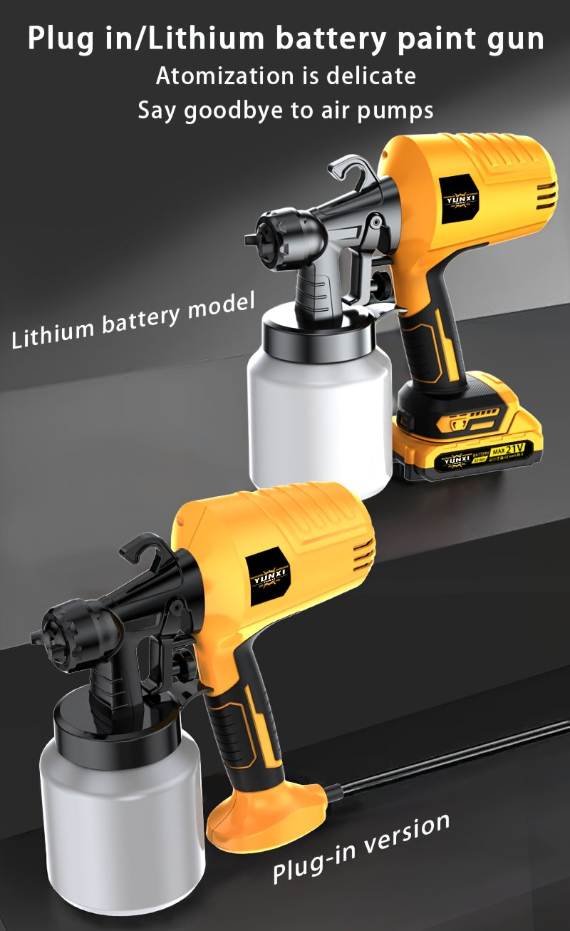 Paint Sprayer Cordless Airless – Rechargeable Lithium Battery Electric Spray Gun with Multiple Modes, Easy Clean, for House Walls, Wood Furniture & Fences | Indoor & Outdoor Painting Tool, Gift for Men