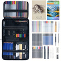 75pcs Art Supplies Set for Beginners - Includes Graphite, Charcoal, Watercolor & Metallic Pencils, Sketchbook, Pad & Portable Case - Perfect Christmas Gift for Artists