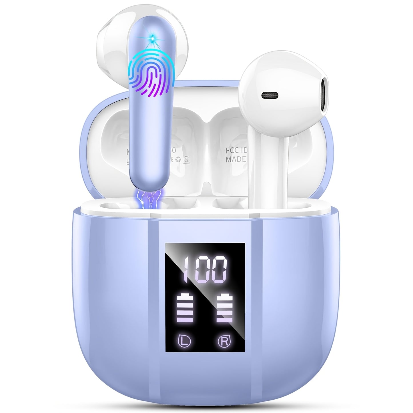40H Wireless Earbuds with HiFi Stereo Deep Bass & 4 ENC Noise Cancelling Mic – In-Ear Bluetooth Earphones, LED Display, USB-C Charging, Mini Compact Design for Sport, Outdoor & Daily Use Canada
